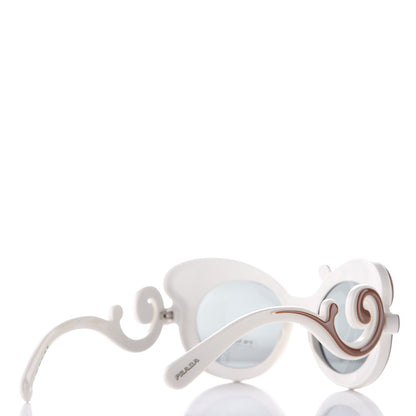 Prada Minimal Baroque Sunglasses SPR 23N White Brown 4 of 7