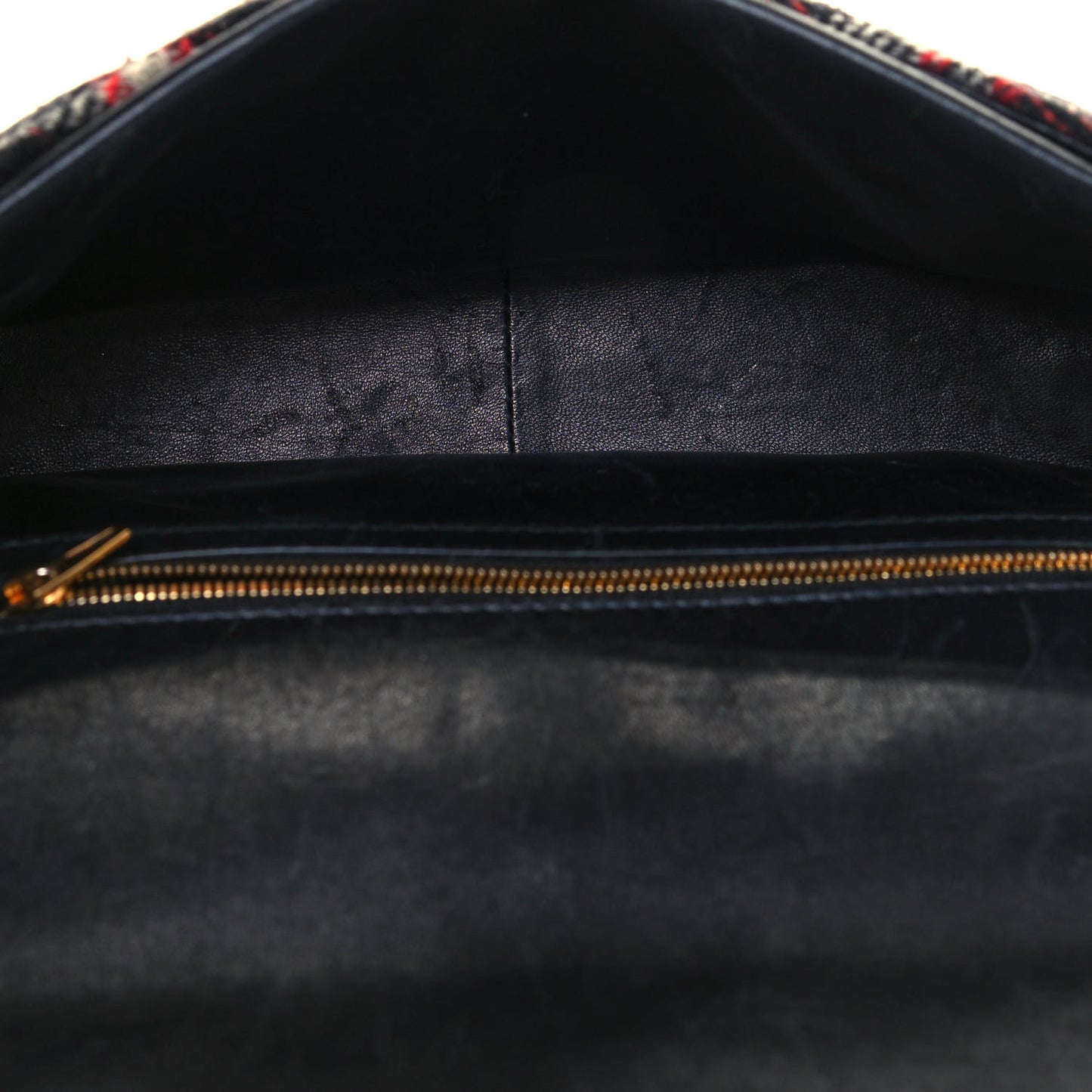 Wool Plaid Diagonal Allover Logo Matelasse M BB Round Shoulder Bag Black White Red