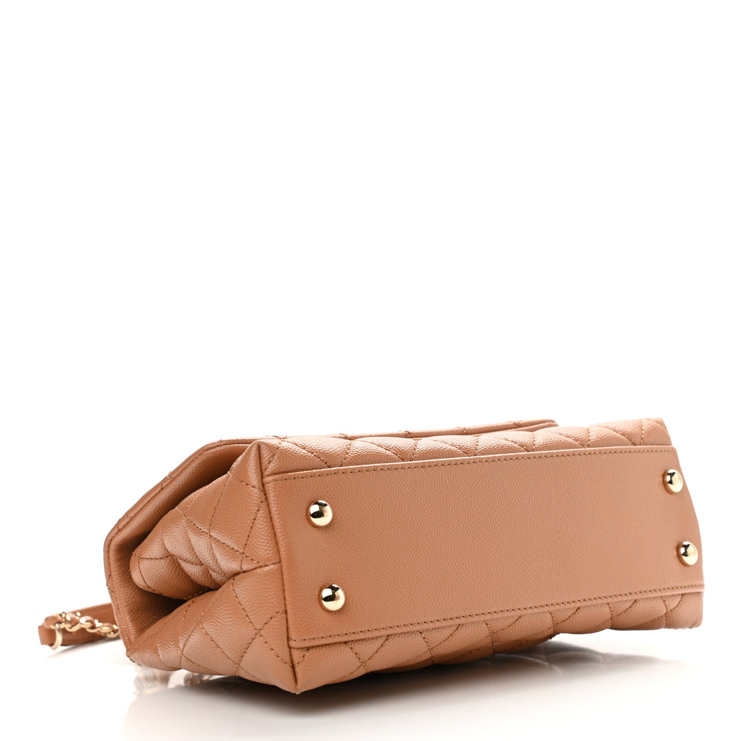 Caviar Quilted Mini Coco Handle Flap Brown