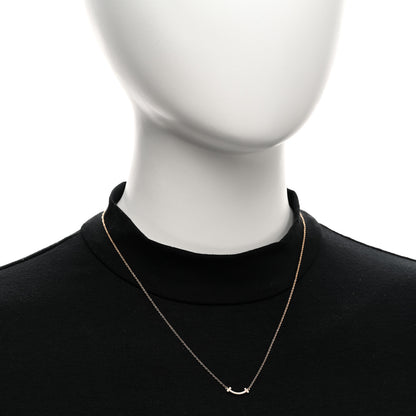 Tiffany 18K Rose Gold Diamond Mini T Smile Pendant Necklace 2 of 5