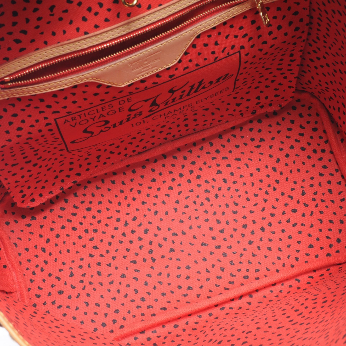 Monogram Kusama Waves Neverfull MM Red
