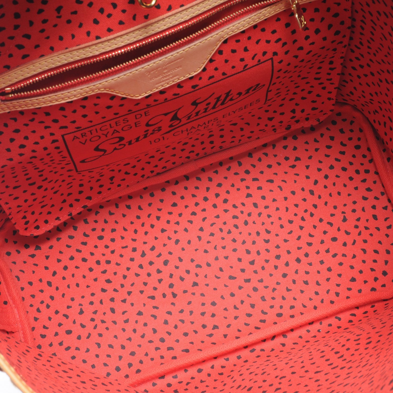 Louis Vuitton Monogram Kusama Waves Neverfull MM Red 6 of 7