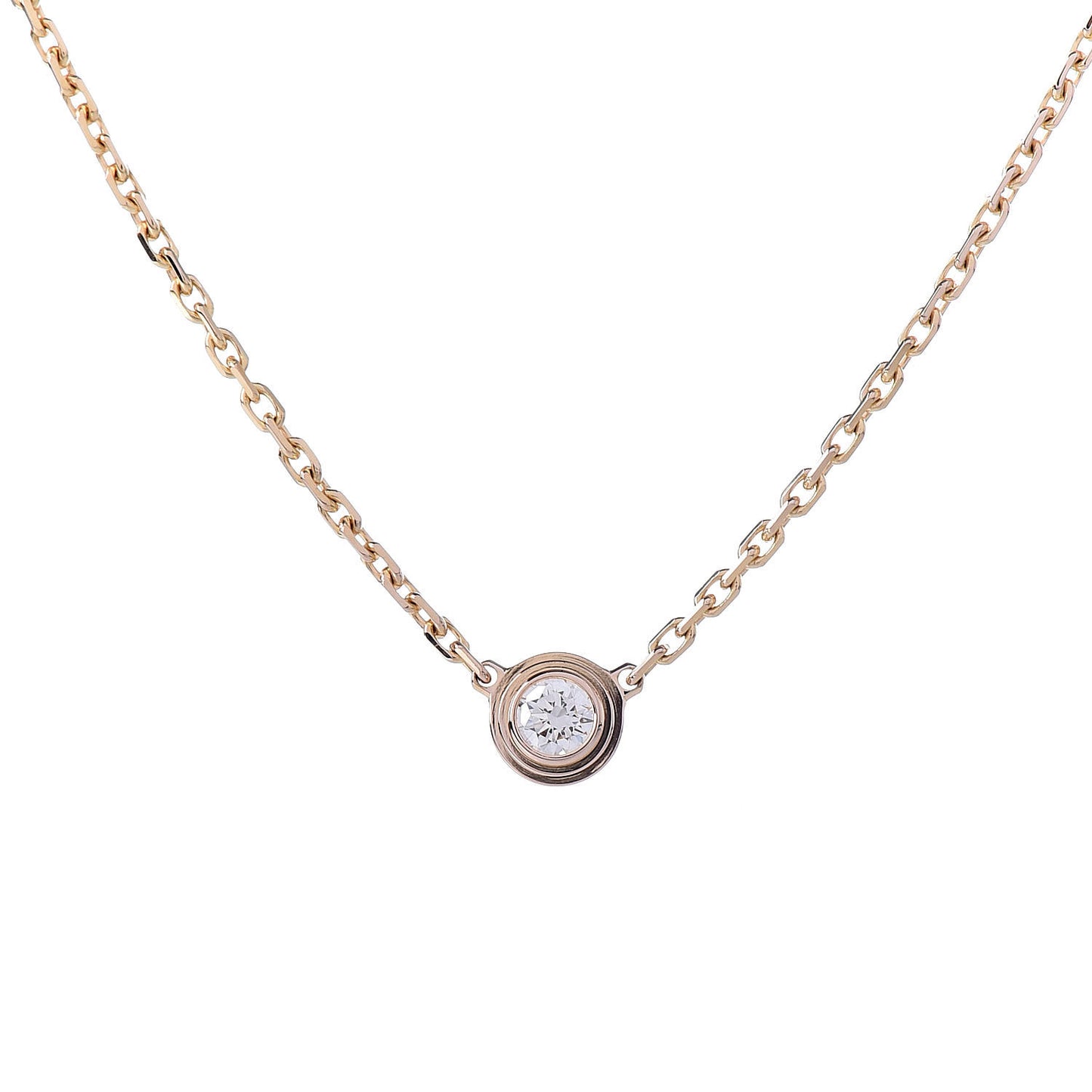 18K Pink Gold Diamond XS D'Amour Pendant Necklace