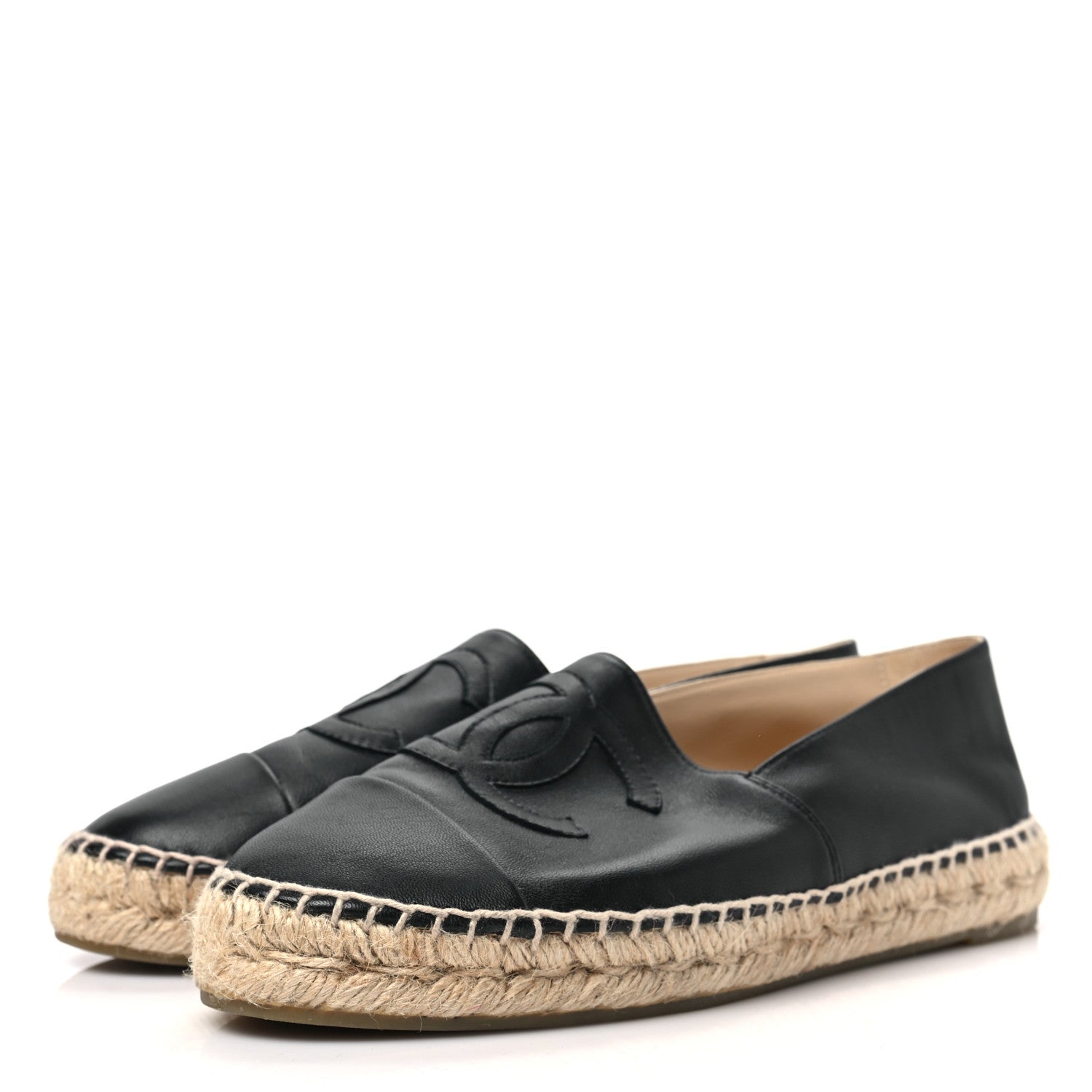 Chanel Lambskin CC Espadrilles 39 Black 3 of 8