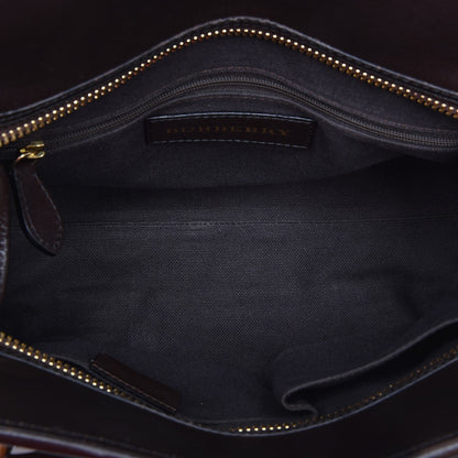 Burberry Haymarket Check Medium Golderton Tote Chocolate 7 of 8