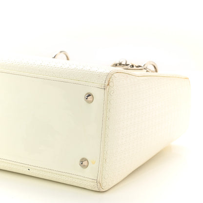 Christian Dior Patent Micro-Cannage Medium Lady Dior White 10 of 18