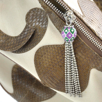 Jimmy Choo Python and Linen Hobo 8 of 8