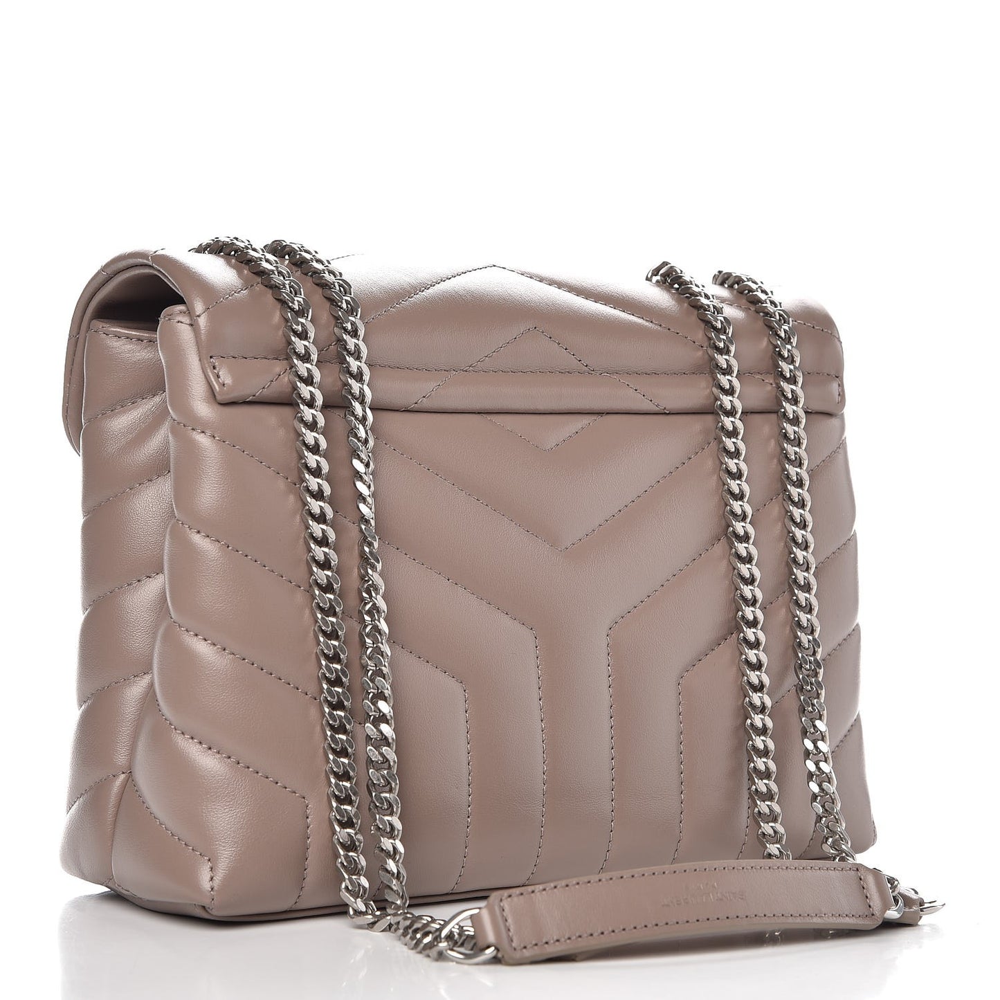 Calfskin Y Quilted Monogram Small Loulou Chain Satchel Taupe Sable