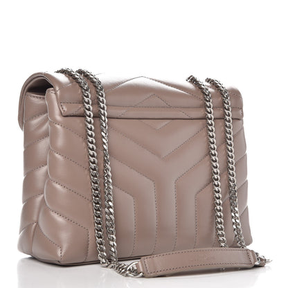 Saint Laurent Calfskin Y Quilted Monogram Small Loulou Chain Satchel Taupe Sable 3 of 7