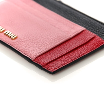 Miu Miu Madras Colour Zip Card Case Rosa 9 of 11