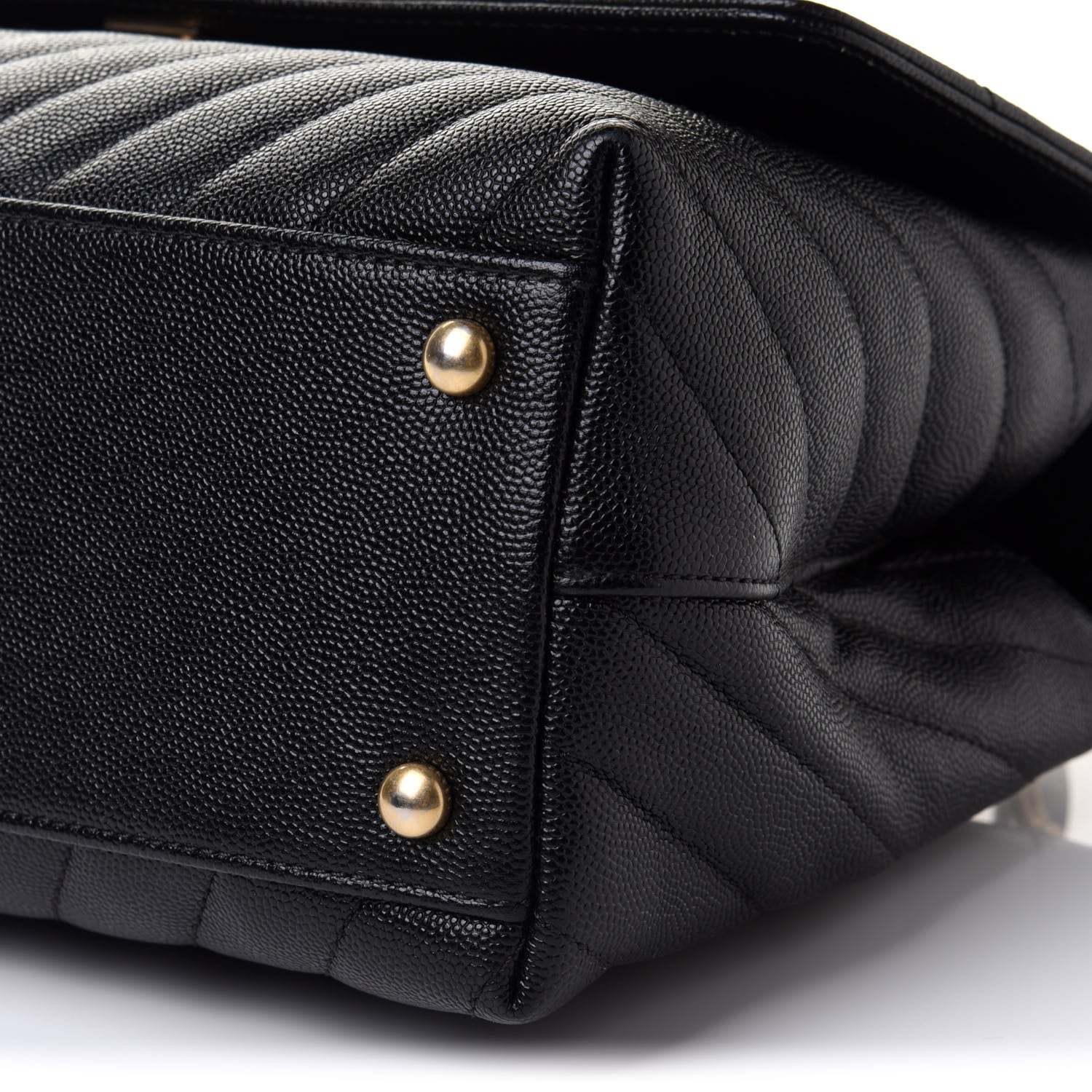 Chanel Caviar Chevron Quilted Small Coco Handle Flap Black 10 of 11