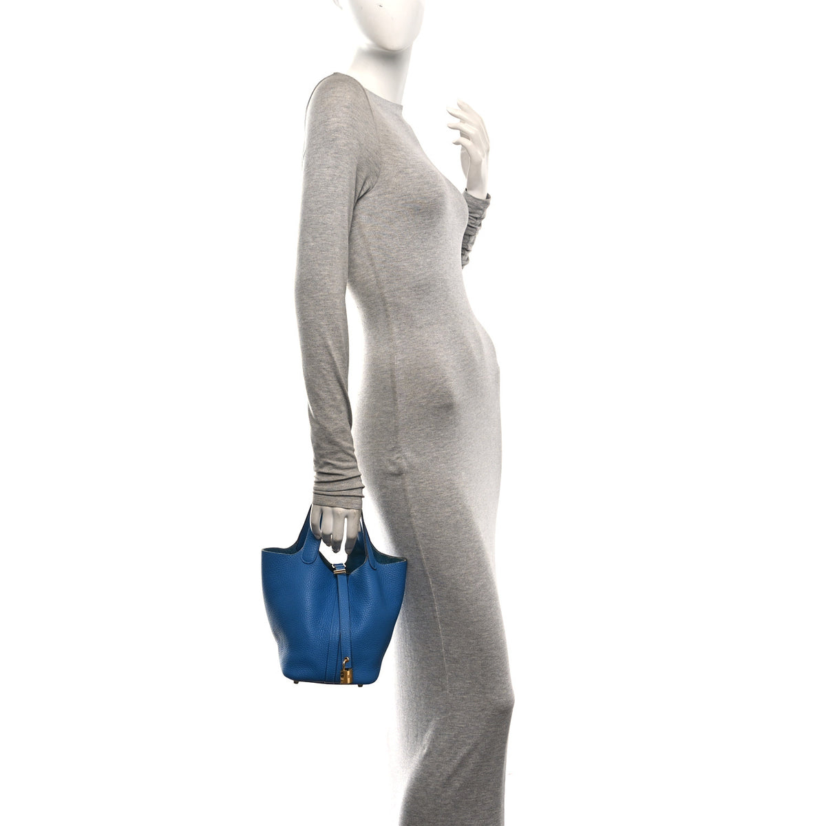Hermes Taurillon Clemence Picotin Lock 18 PM Bleu Frida 2 of 10