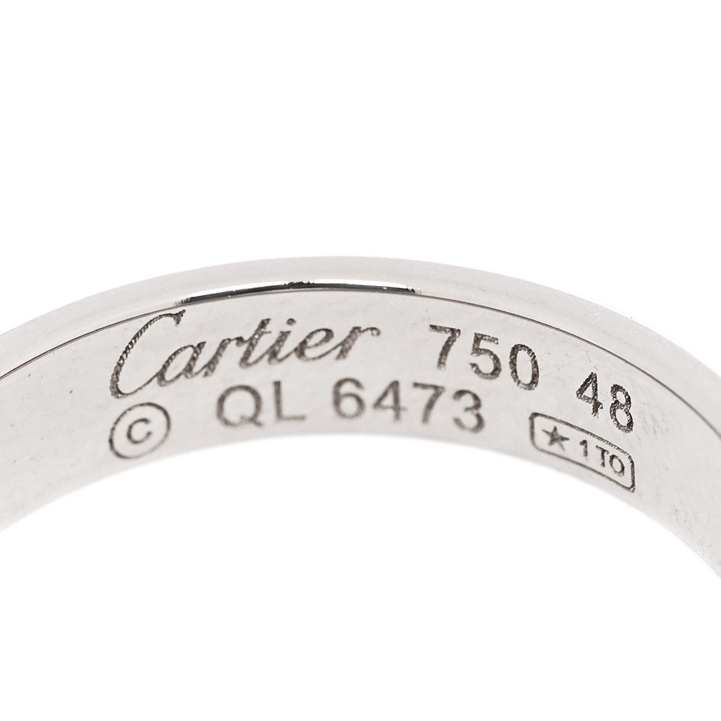 18K White Gold 3.5mm LOVE Wedding Band Ring 48 4.5