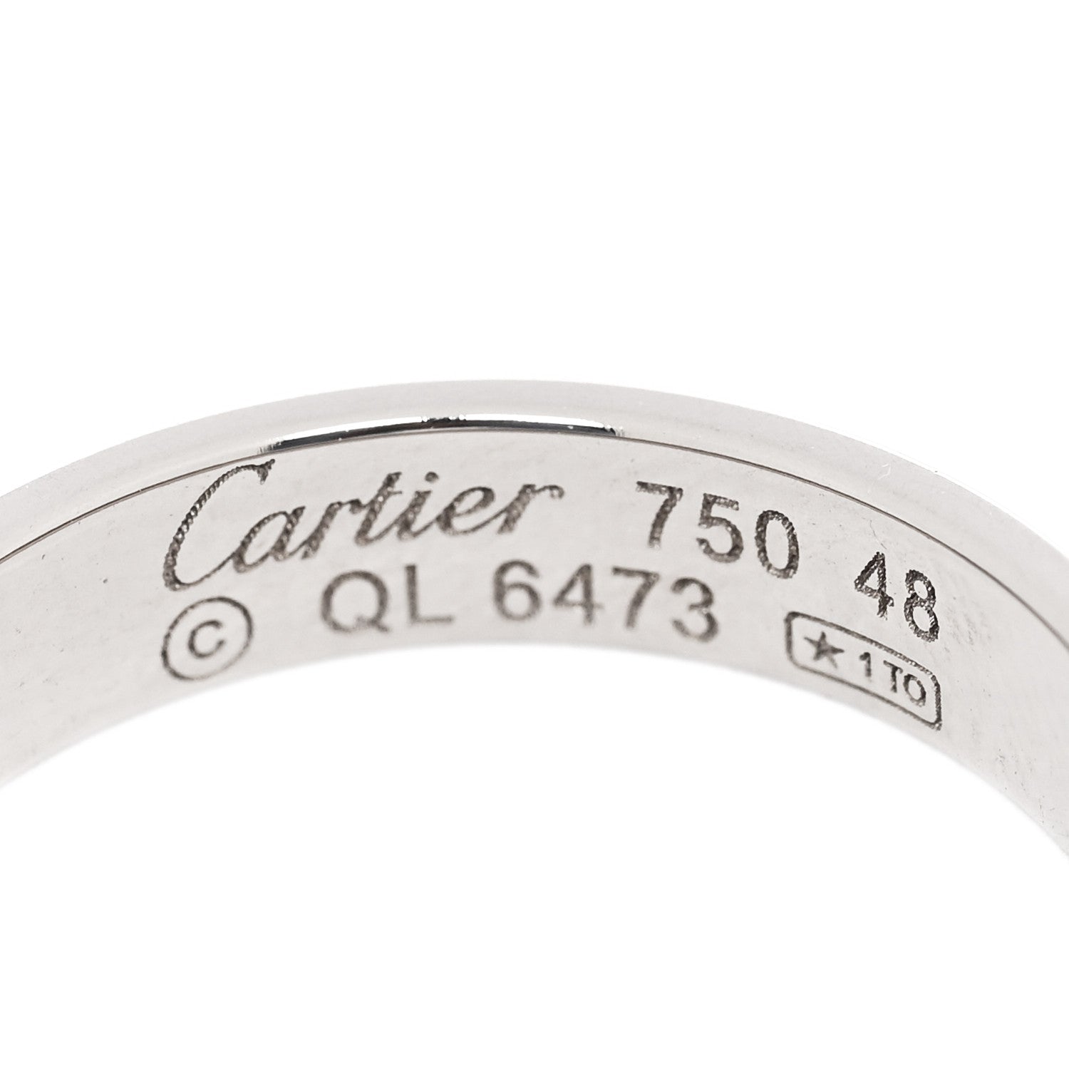 Cartier 18K White Gold 3.5mm LOVE Wedding Band Ring 48 4.5 4 of 4