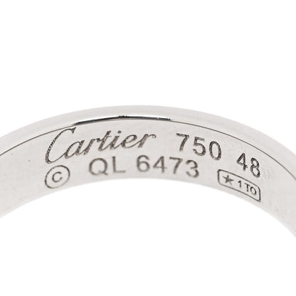 Cartier 18K White Gold 3.5mm LOVE Wedding Band Ring 48 4.5 4 of 4