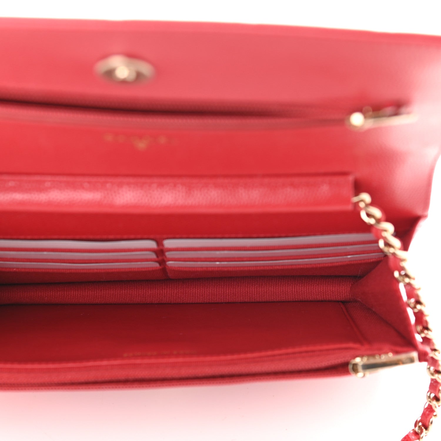 Chanel Caviar Quilted Wallet On Chain WOC Red 6 of 11