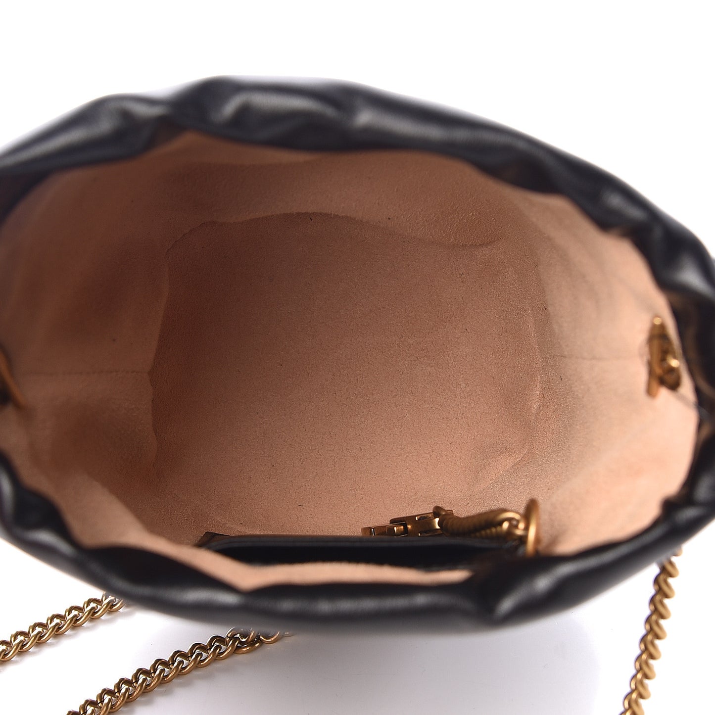 Calfskin Matelasse Mini GG Marmont 2.0 Bucket Bag Black