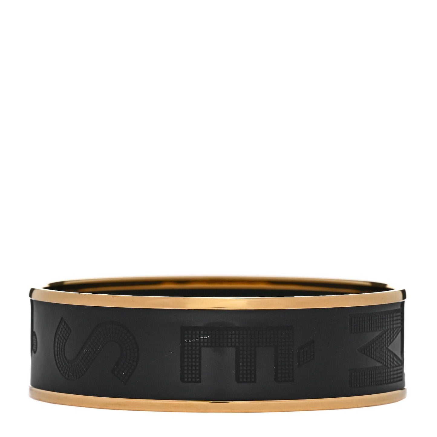 Enamel Wide Printed Sellier Bracelet 65 Black