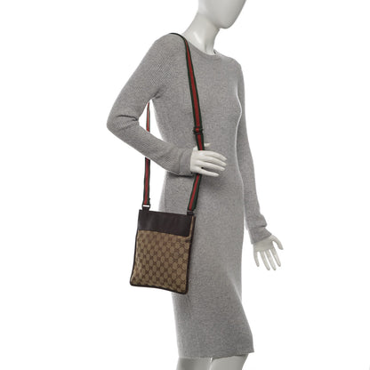 Gucci GG Monogram Web Messenger Crossbody Bag Dark Brown 2 of 6