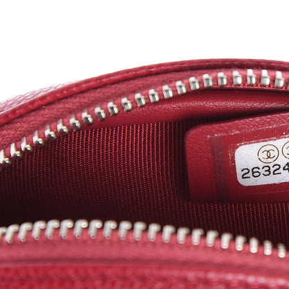 Chanel Caviar Quilted Zip Around Classic Coin Purse Dark Pink 8 of 9