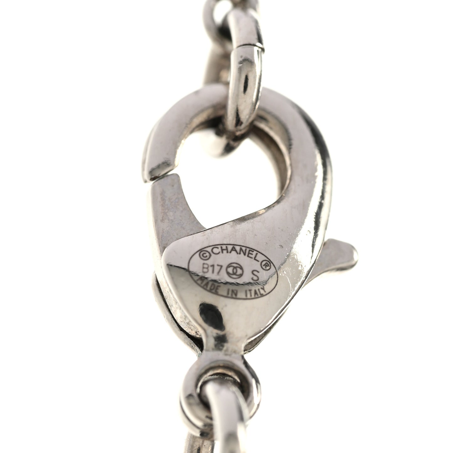 Baguette Crystal Large CC Necklace Pink