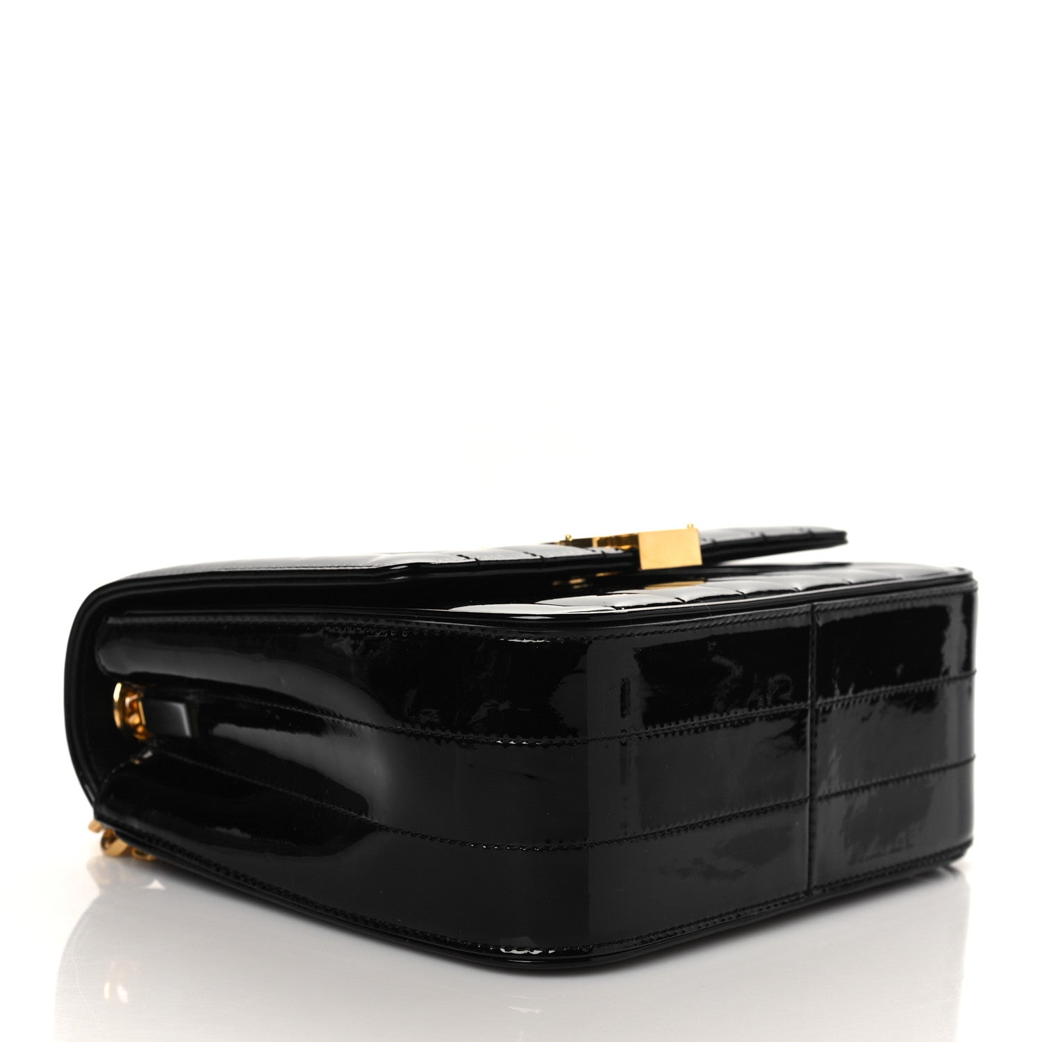 Saint Laurent Patent Calfskin Matelasse Monogram Medium Vicky Chain Bag Black 4 of 9
