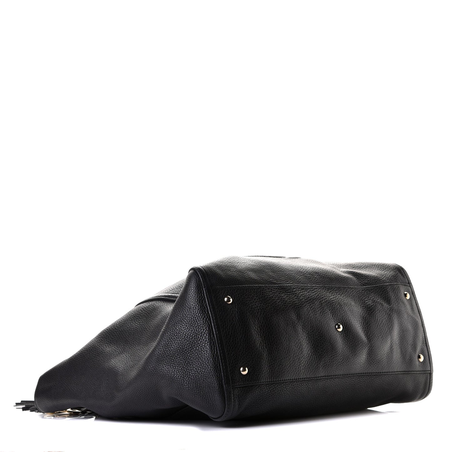 Pebbled Calfskin Large Soho Shoulder Bag Black