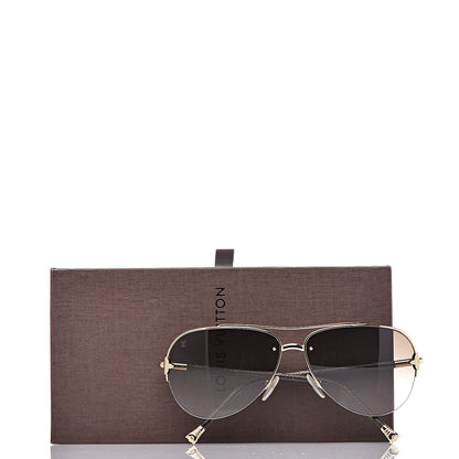Louis Vuitton Monogram Petite Viola Pilote Aviator Sunglasses Z0571U Brown 7 of 7