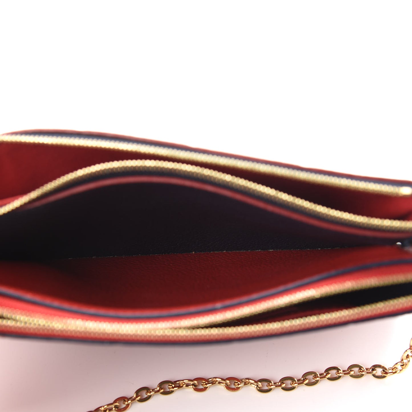 Empreinte Double Zip Pochette Marine Rouge