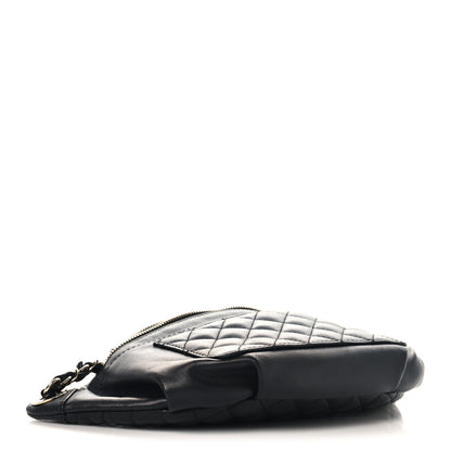 Chanel Lambskin Quilted Waist Bag Fanny Pack Black 4 of 10