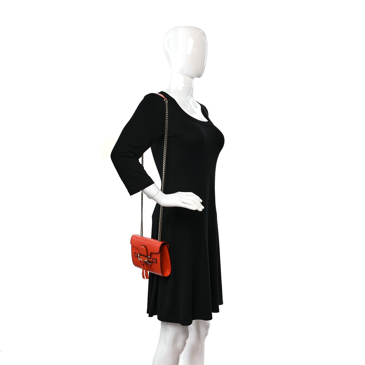 Gucci Soft Microguccissima Mini Emily Chain Shoulder Bag Sun Orange 2 of 9