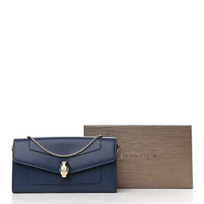 Bulgari Calfskin Serpenti Forever Chain Wallet Blue 12 of 12