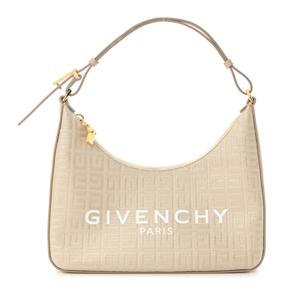 Givenchy Coated Canvas Logo 4G Embossed Small Moon Cut Out Shoulder Bag Natural Beige 1 of 12