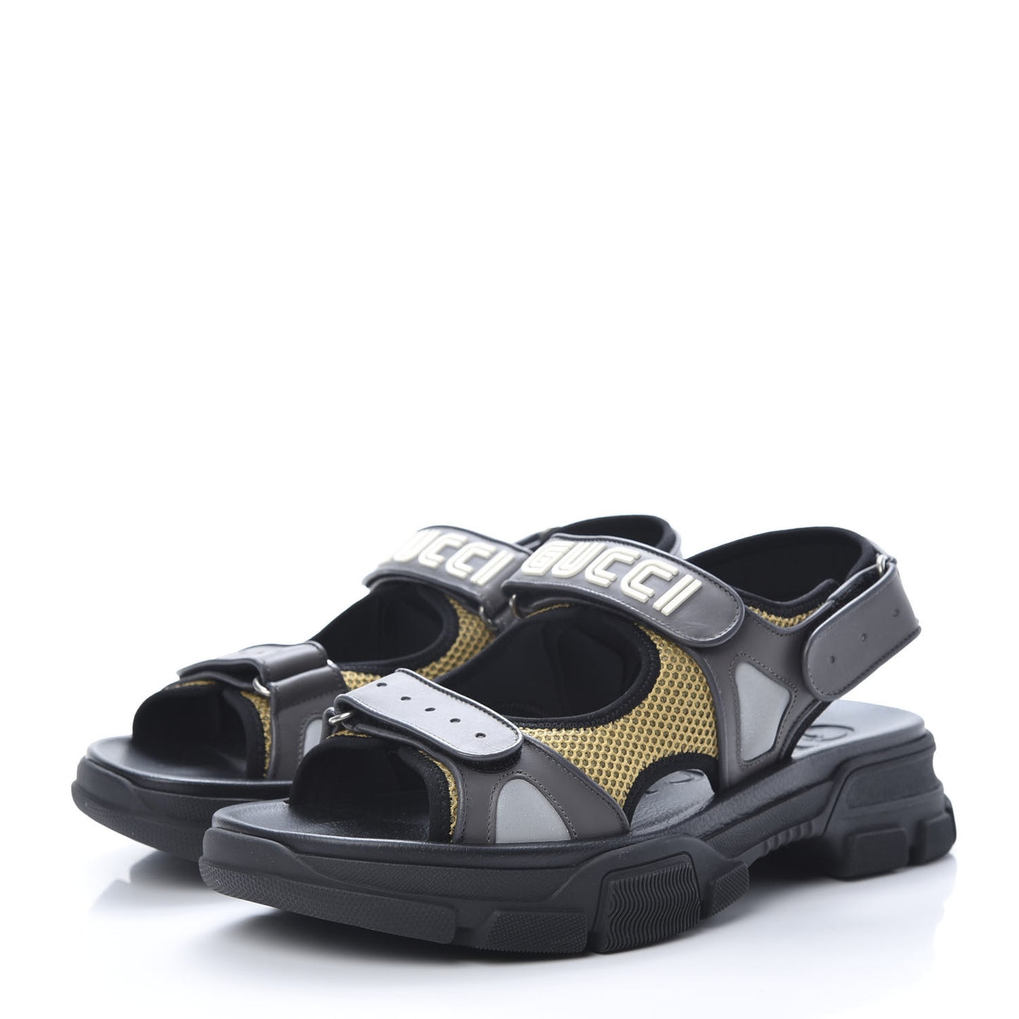 X SEGA Nappa Mesh Mens Aguru Sandals 12 Loess Black