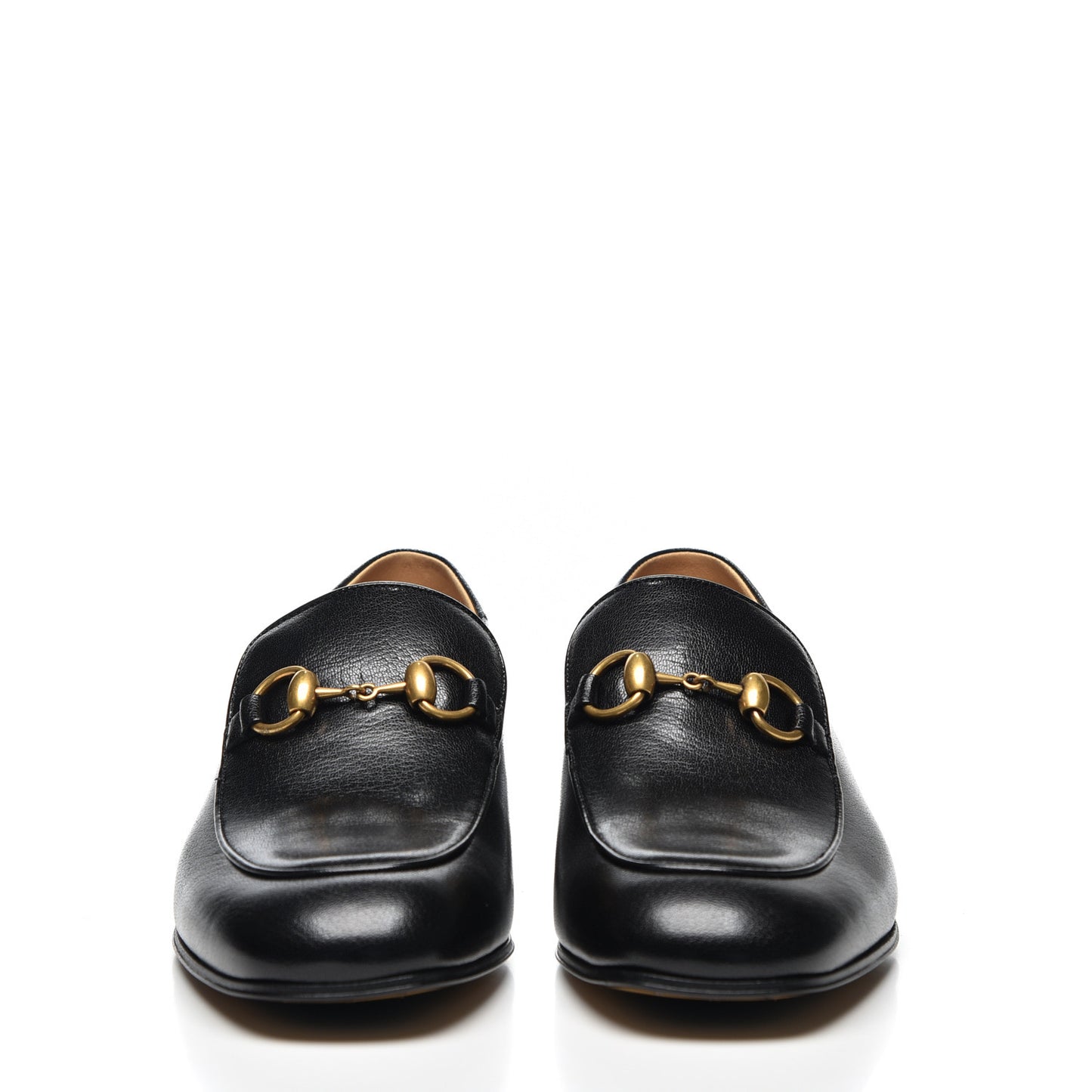 Goatskin Womens Horsebit Mid-Heel Loafers 38.5 Black