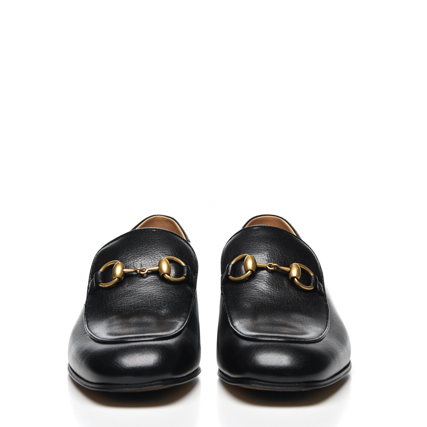 Gucci Goatskin Womens Horsebit Mid-Heel Loafers 38.5 Black 3 of 11