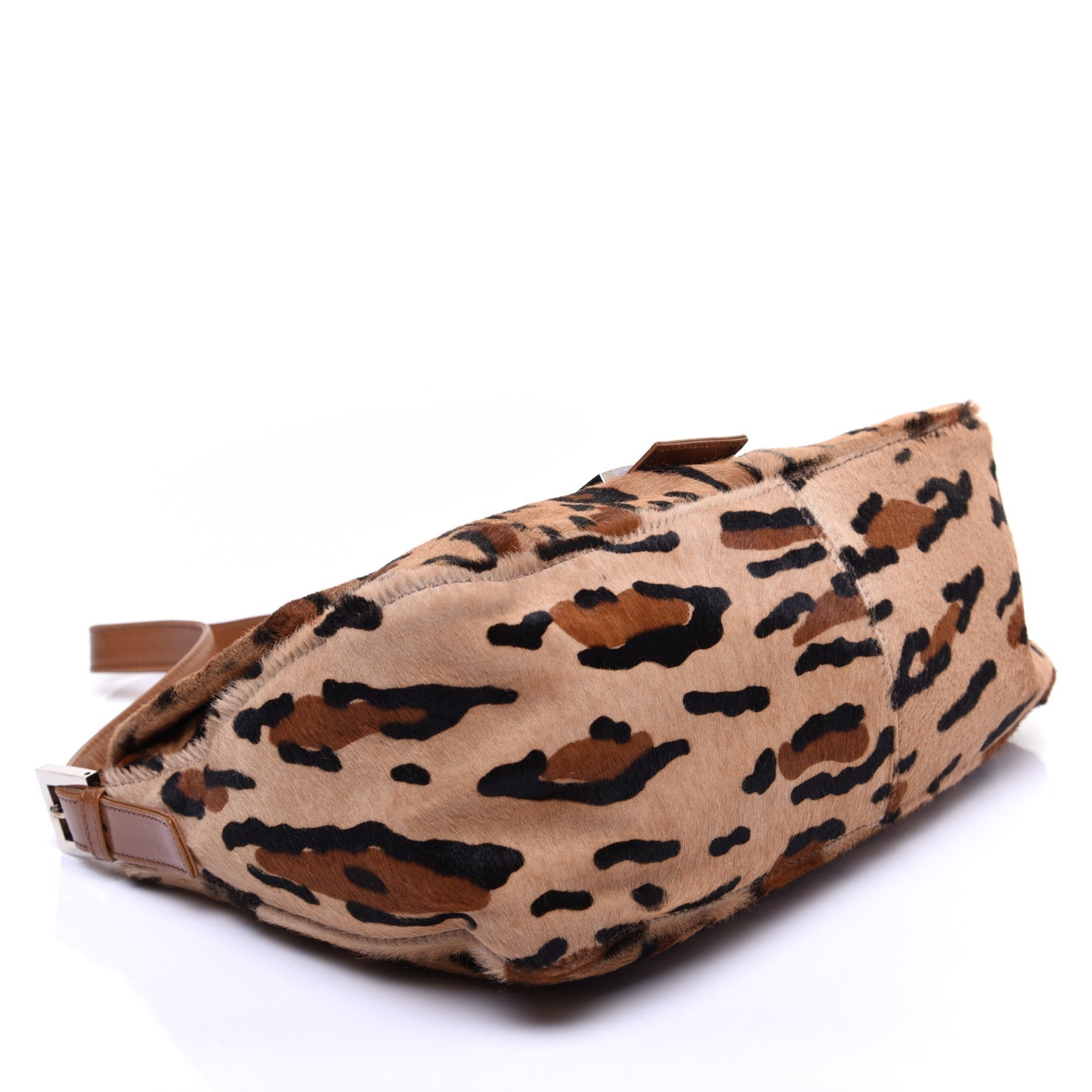 Calf Hair Leopard Print Mama Baguette Brown