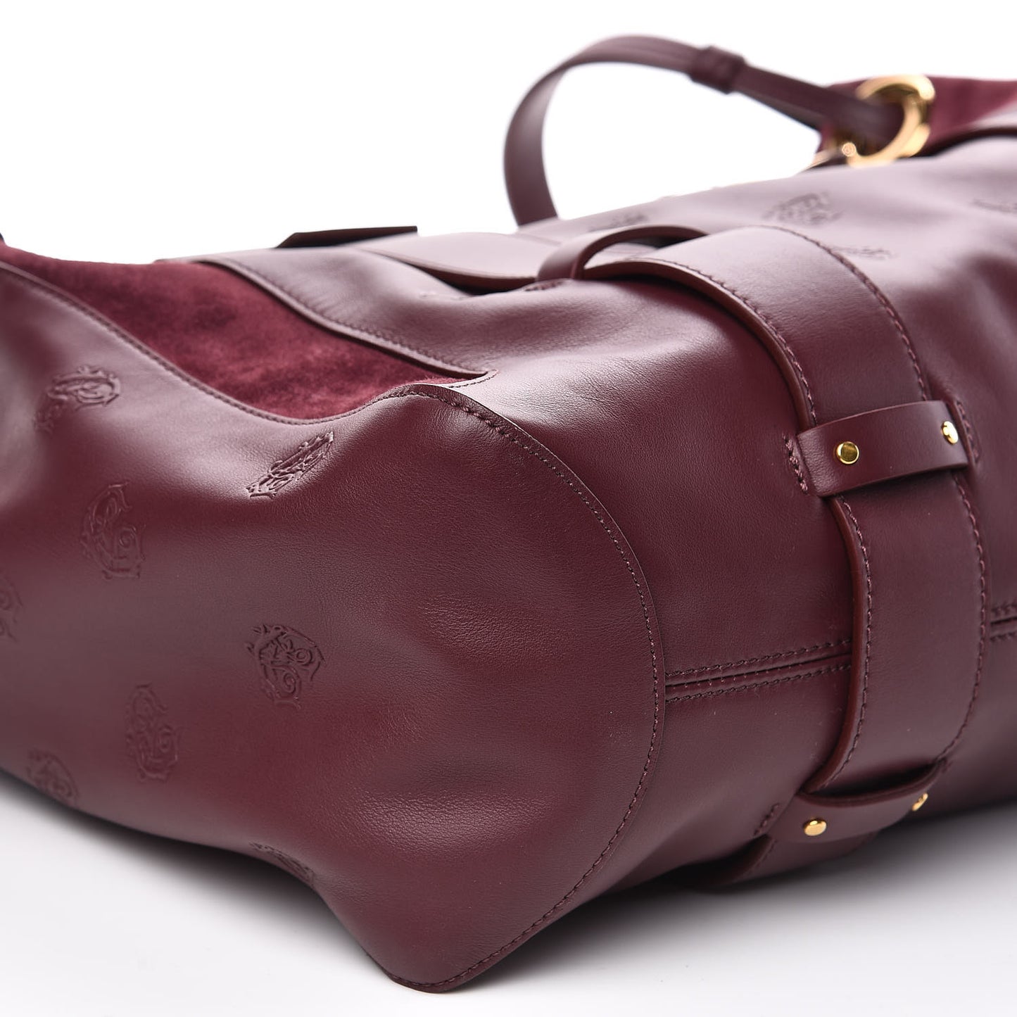 Smooth Calfskin Embossed Tao Zipped Tote Burnt Brown