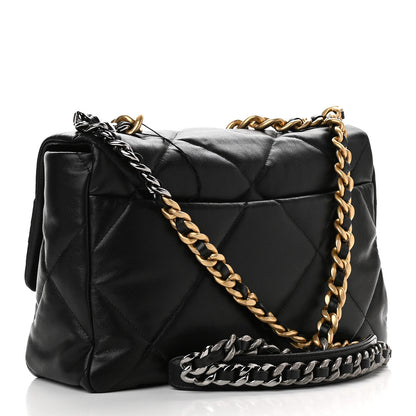 Chanel Goatskin Quilted Large Chanel 19 Flap Black 3 of 9