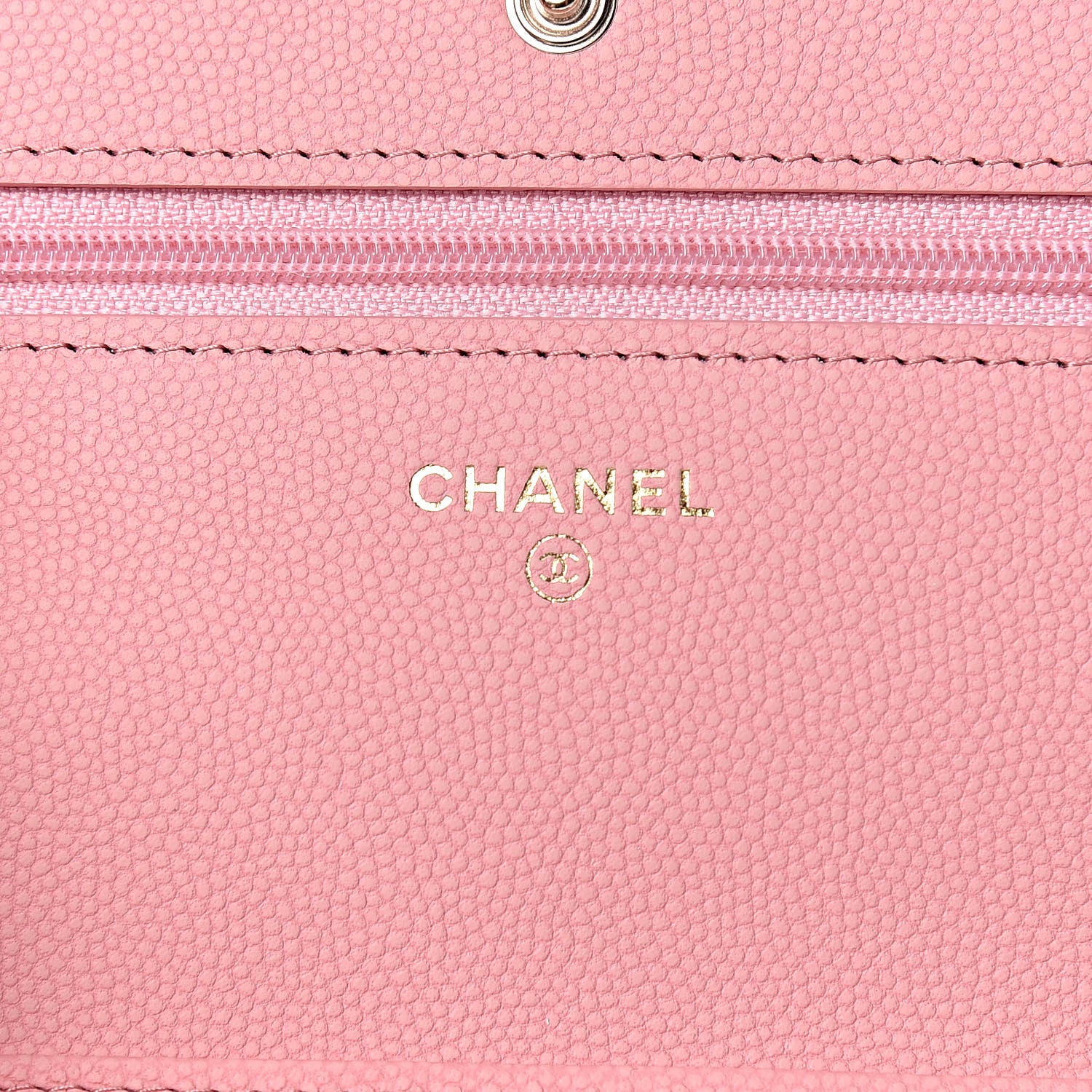 Chanel Iridescent Caviar Chevron Quilted Wallet On Chain WOC Pink 6 of 10