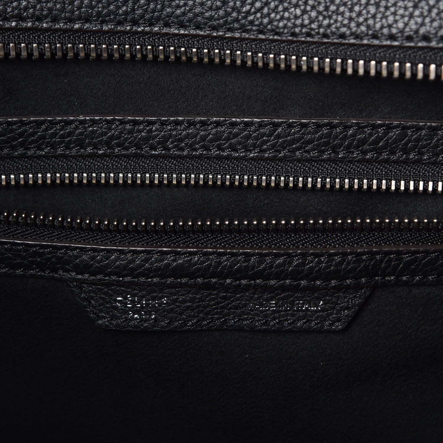 Celine Drummed Calfskin Mini Luggage Black 8 of 10