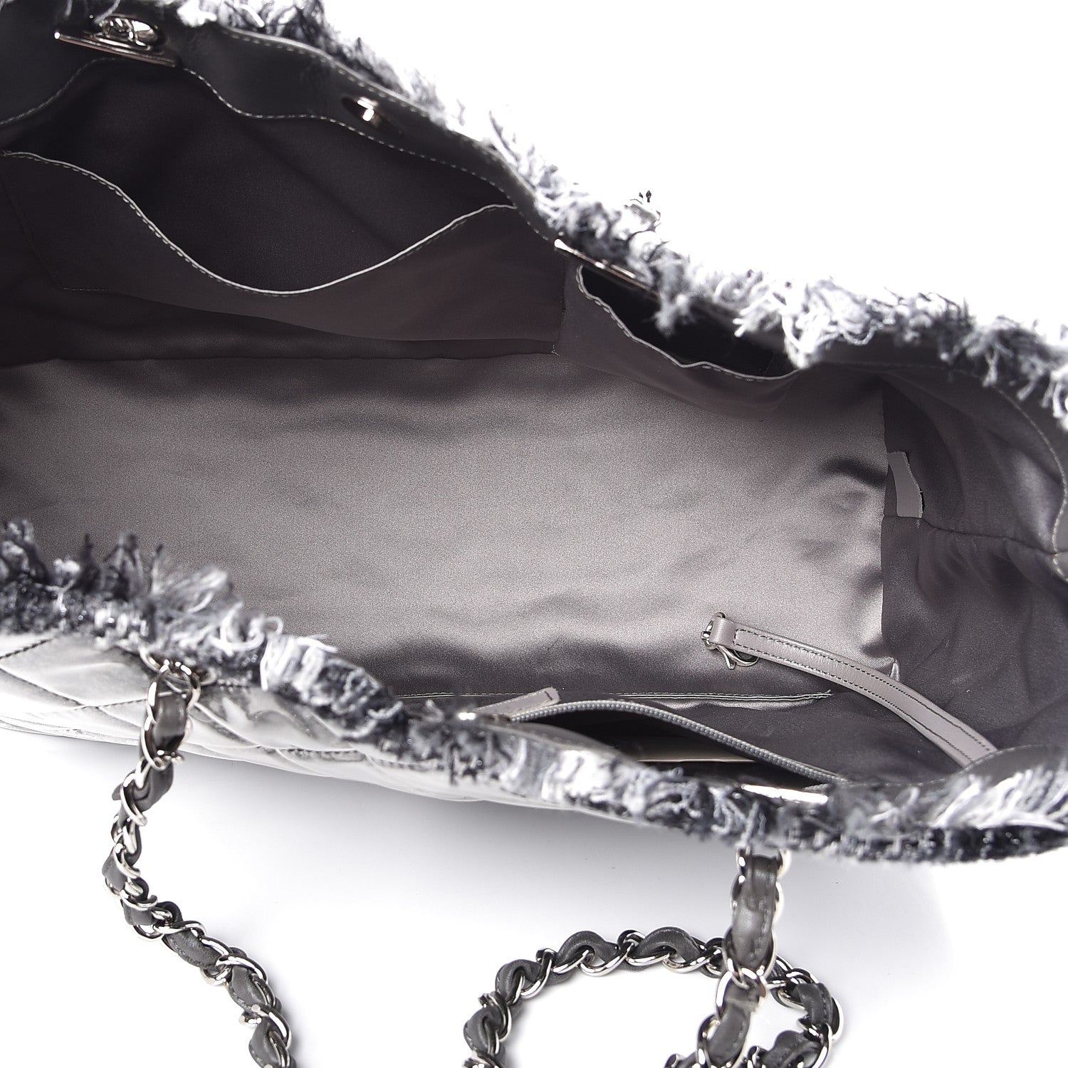 Chanel Vinyl Funny Tweed Patchwork Tote Grey 5 of 8