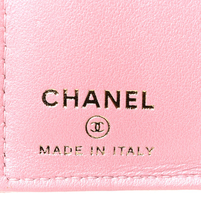 Chanel Iridescent Caviar Quilted Card Holder Wallet Rose Pink 6 of 9