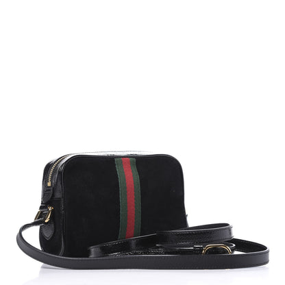 Gucci Suede Patent Web Mini Ophidia Shoulder Bag Black 3 of 9
