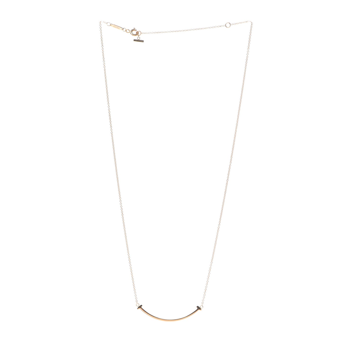 18K Rose Gold Small T Smile Pendant Necklace