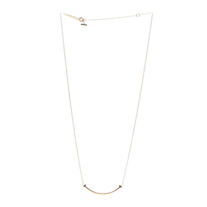 Tiffany 18K Rose Gold Small T Smile Pendant Necklace 3 of 6