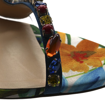 Christian Louboutin Crepe Satin Rosapetra 100 Sandals 38 Ludwig Multi 12 of 13