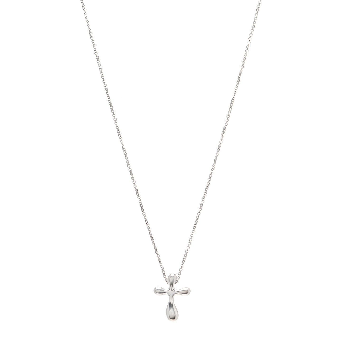 Sterling Silver 16mm Elsa Peretti Cross Pendant Necklace