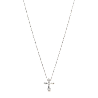 Tiffany Sterling Silver 16mm Elsa Peretti Cross Pendant Necklace 1 of 5