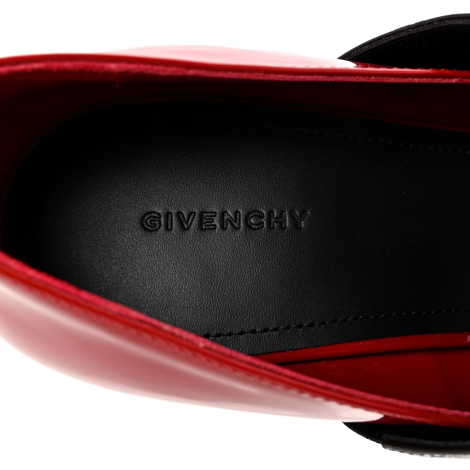 Givenchy Patent Calfskin Square Pump 36 Deep Red 1765896